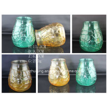 Glass Craft Honeycomb Shaped Colorful Candle Glass Jar Candle Holders